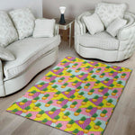 Zigzag Pineapple Pattern Print Area Rug