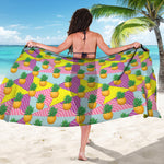 Zigzag Pineapple Pattern Print Beach Sarong Wrap