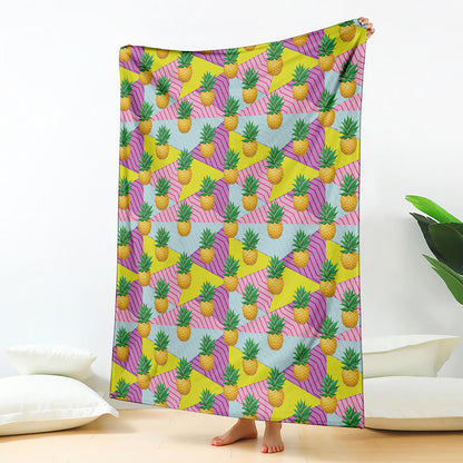 Zigzag Pineapple Pattern Print Blanket