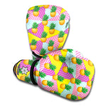 Zigzag Pineapple Pattern Print Boxing Gloves