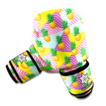Zigzag Pineapple Pattern Print Boxing Gloves