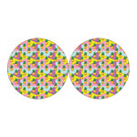 Zigzag Pineapple Pattern Print Car Coasters