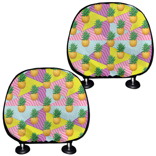 Zigzag Pineapple Pattern Print Car Headrest Covers