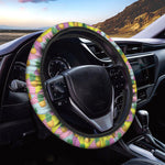 Zigzag Pineapple Pattern Print Car Steering Wheel Cover