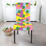 Zigzag Pineapple Pattern Print Dining Chair Slipcover