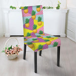 Zigzag Pineapple Pattern Print Dining Chair Slipcover