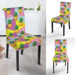 Zigzag Pineapple Pattern Print Dining Chair Slipcover