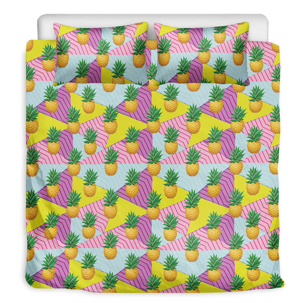 Zigzag Pineapple Pattern Print Duvet Cover Bedding Set