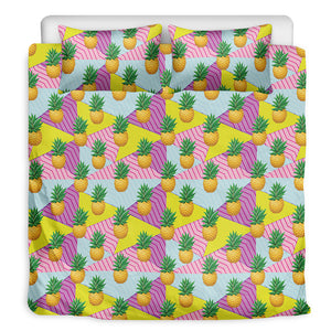 Zigzag Pineapple Pattern Print Duvet Cover Bedding Set
