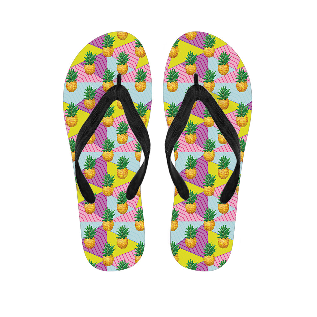Zigzag Pineapple Pattern Print Flip Flops