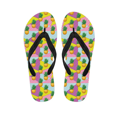 Zigzag Pineapple Pattern Print Flip Flops