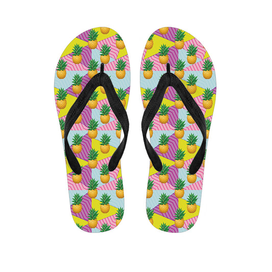 Zigzag Pineapple Pattern Print Flip Flops