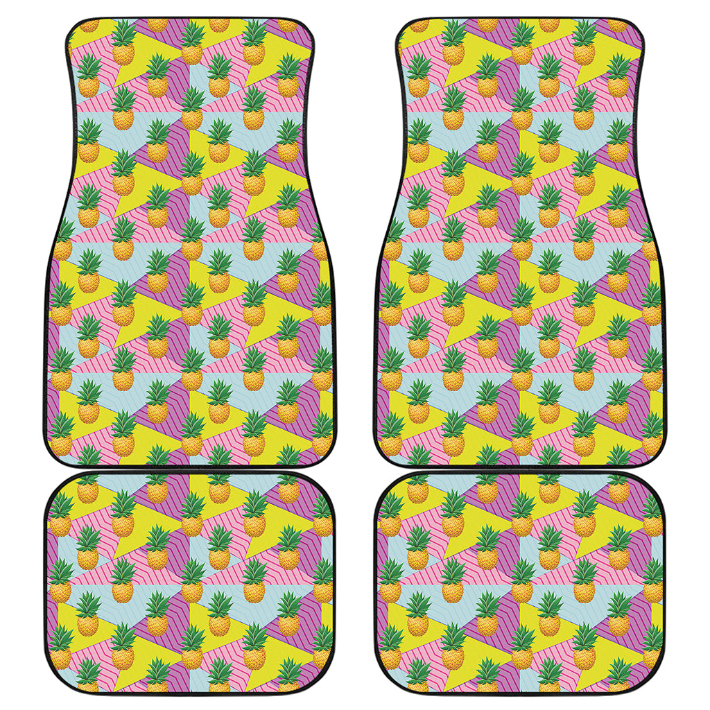 Zigzag Pineapple Pattern Print Front and Back Car Floor Mats