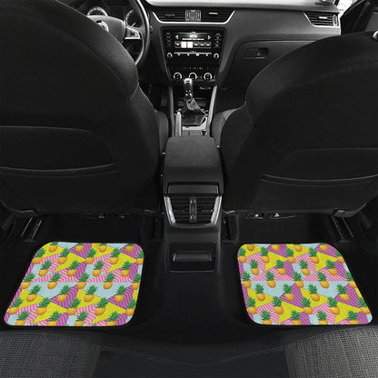 Zigzag Pineapple Pattern Print Front and Back Car Floor Mats