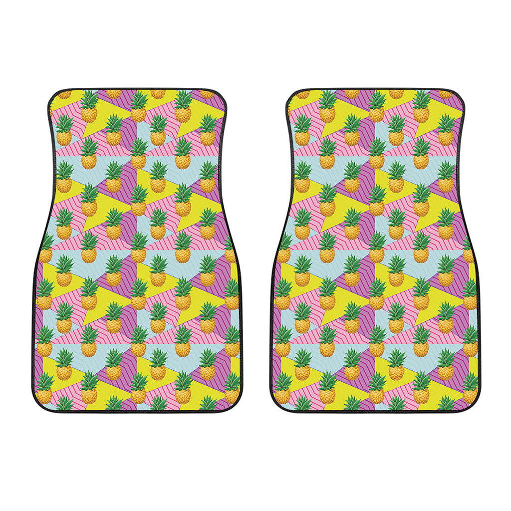 Zigzag Pineapple Pattern Print Front Car Floor Mats
