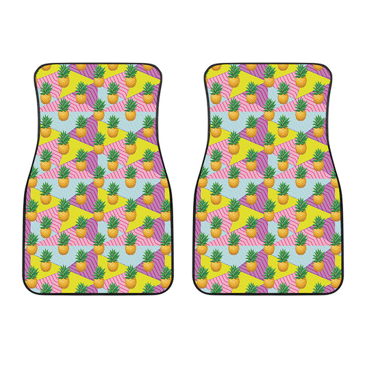 Zigzag Pineapple Pattern Print Front Car Floor Mats