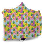 Zigzag Pineapple Pattern Print Hooded Blanket
