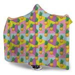 Zigzag Pineapple Pattern Print Hooded Blanket