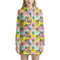 Zigzag Pineapple Pattern Print Pullover Hoodie Dress