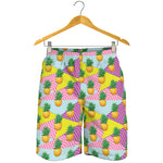 Zigzag Pineapple Pattern Print Men's Shorts