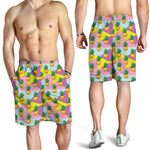 Zigzag Pineapple Pattern Print Men's Shorts