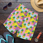 Zigzag Pineapple Pattern Print Men's Shorts