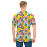 Zigzag Pineapple Pattern Print Men's T-Shirt