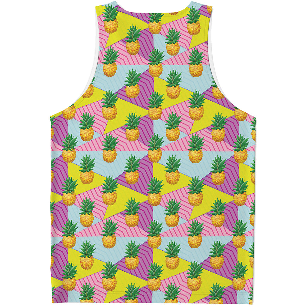 Zigzag Pineapple Pattern Print Men's Tank Top