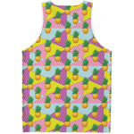 Zigzag Pineapple Pattern Print Men's Tank Top