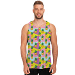 Zigzag Pineapple Pattern Print Men's Tank Top