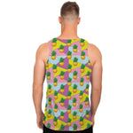 Zigzag Pineapple Pattern Print Men's Tank Top