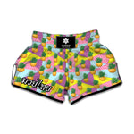 Zigzag Pineapple Pattern Print Muay Thai Boxing Shorts