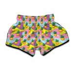 Zigzag Pineapple Pattern Print Muay Thai Boxing Shorts