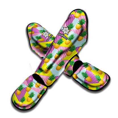 Zigzag Pineapple Pattern Print Muay Thai Shin Guard