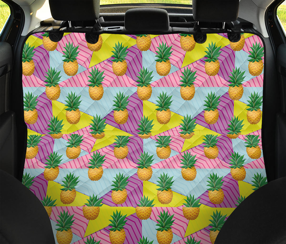 Zigzag Pineapple Pattern Print Pet Car Back Seat Cover