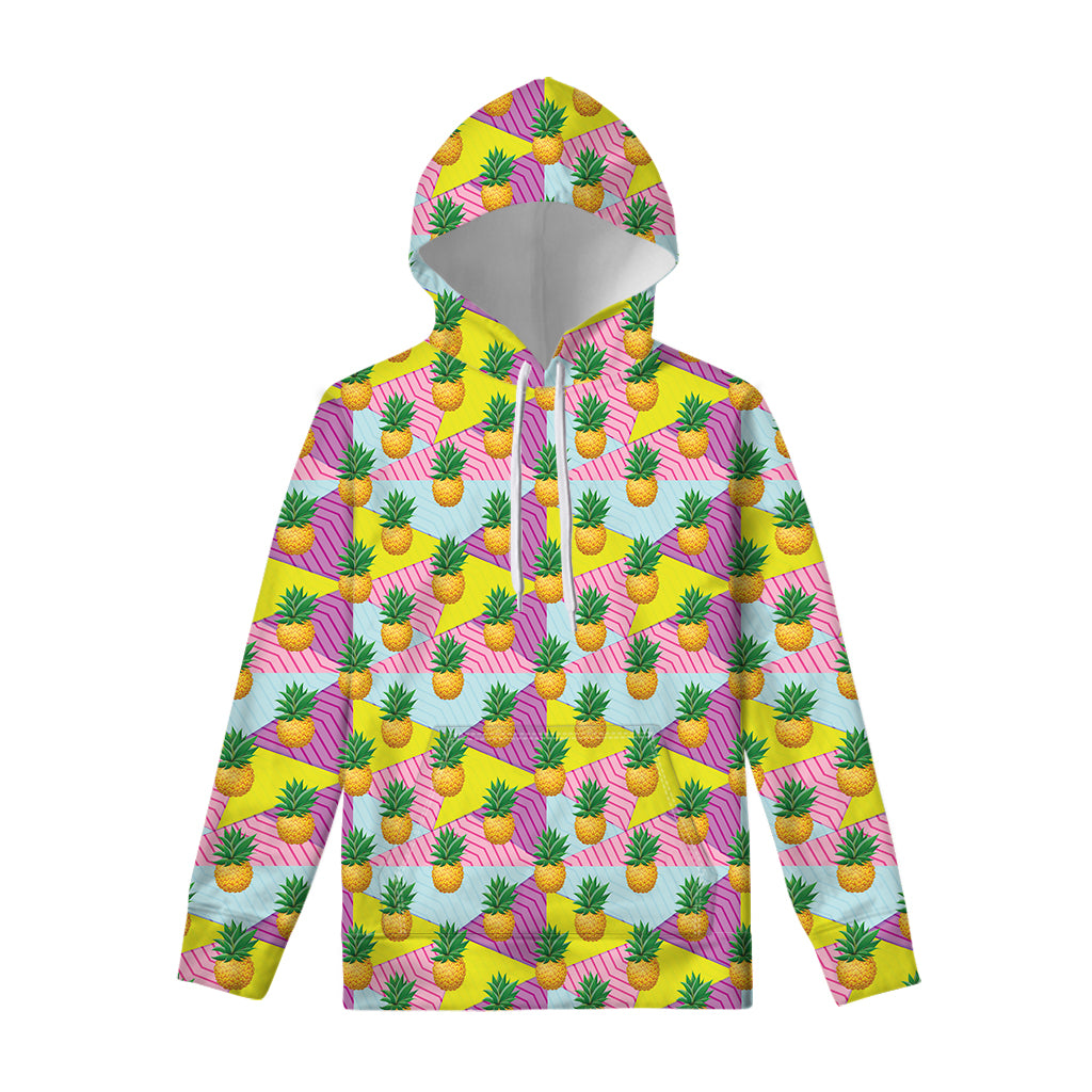 Zigzag Pineapple Pattern Print Pullover Hoodie