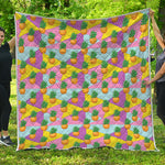 Zigzag Pineapple Pattern Print Quilt