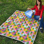 Zigzag Pineapple Pattern Print Quilt