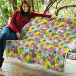 Zigzag Pineapple Pattern Print Quilt