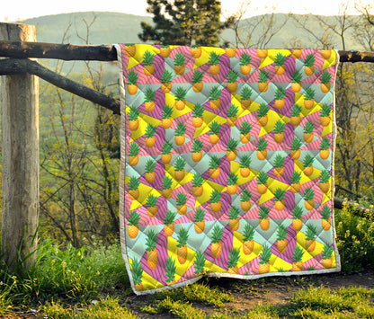 Zigzag Pineapple Pattern Print Quilt