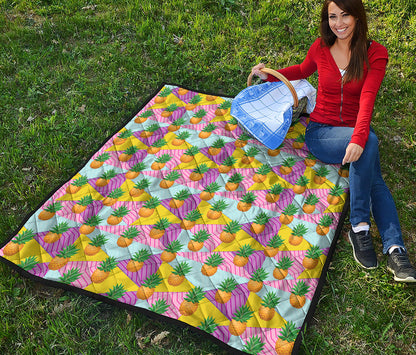 Zigzag Pineapple Pattern Print Quilt