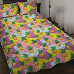 Zigzag Pineapple Pattern Print Quilt Bed Set