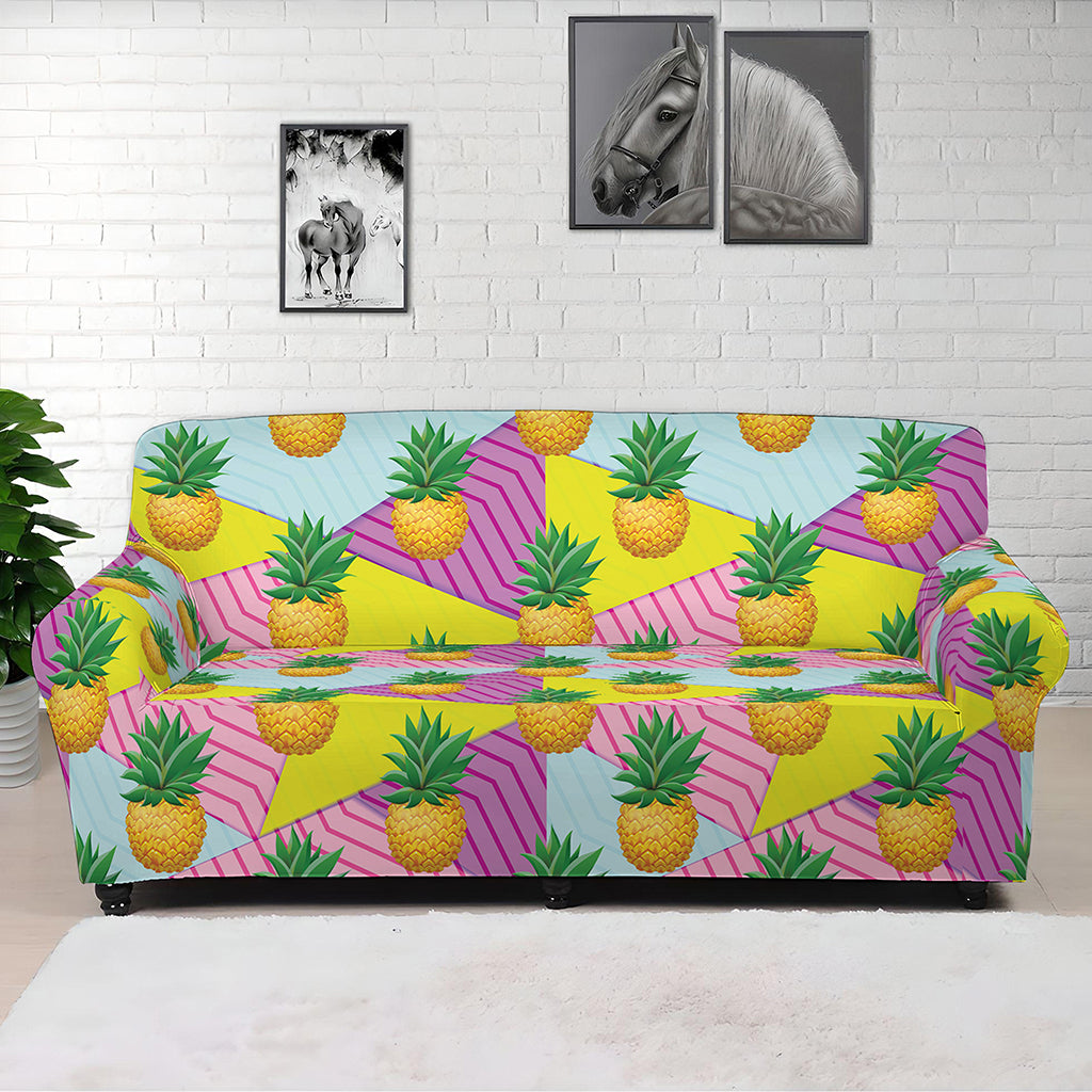 Zigzag Pineapple Pattern Print Sofa Cover