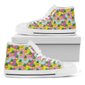 Zigzag Pineapple Pattern Print White High Top Sneakers