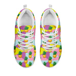 Zigzag Pineapple Pattern Print White Sneakers