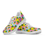 Zigzag Pineapple Pattern Print White Sneakers