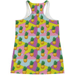 Zigzag Pineapple Pattern Print Women's Racerback Tank Top