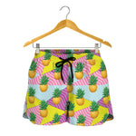 Zigzag Pineapple Pattern Print Women's Shorts
