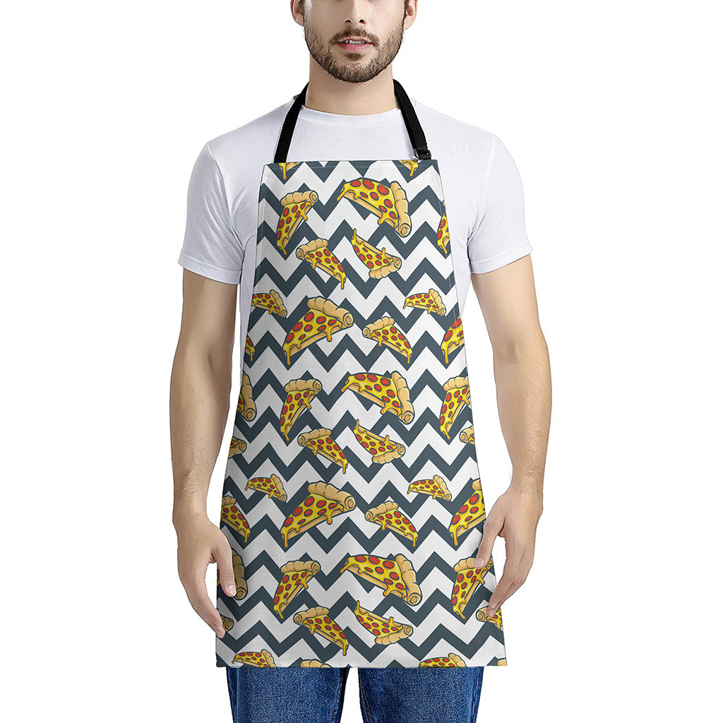 Zigzag Pizza Pattern Print Apron