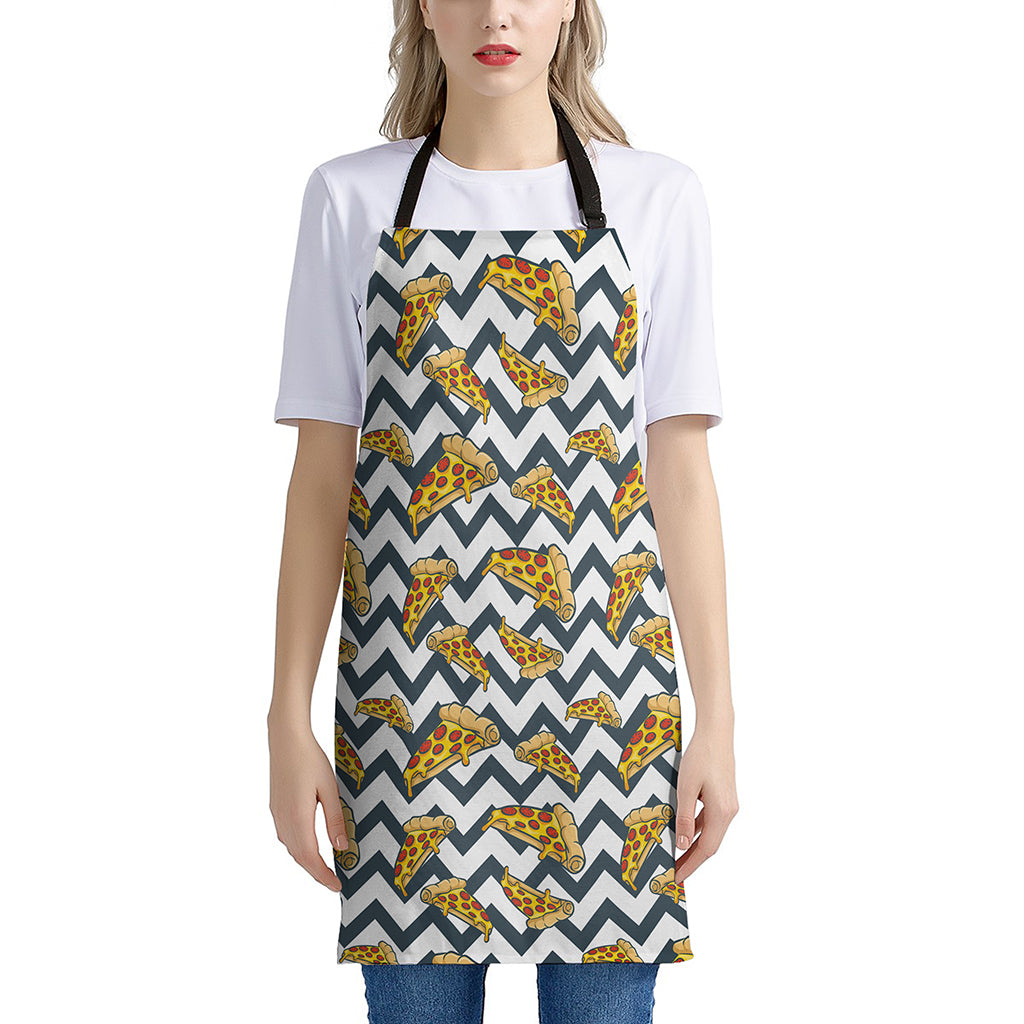 Zigzag Pizza Pattern Print Apron